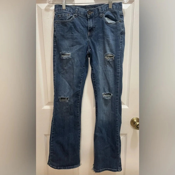 Calvin Klein Womens Flare Fit Distressed Jeans Size 27 - Picture 2 of 13